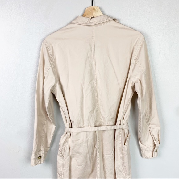 EVERLANE The Modern Jumpsuit Long Sleeve Button Down Waist Tie Beige Tan US 6 - Picture 13 of 15